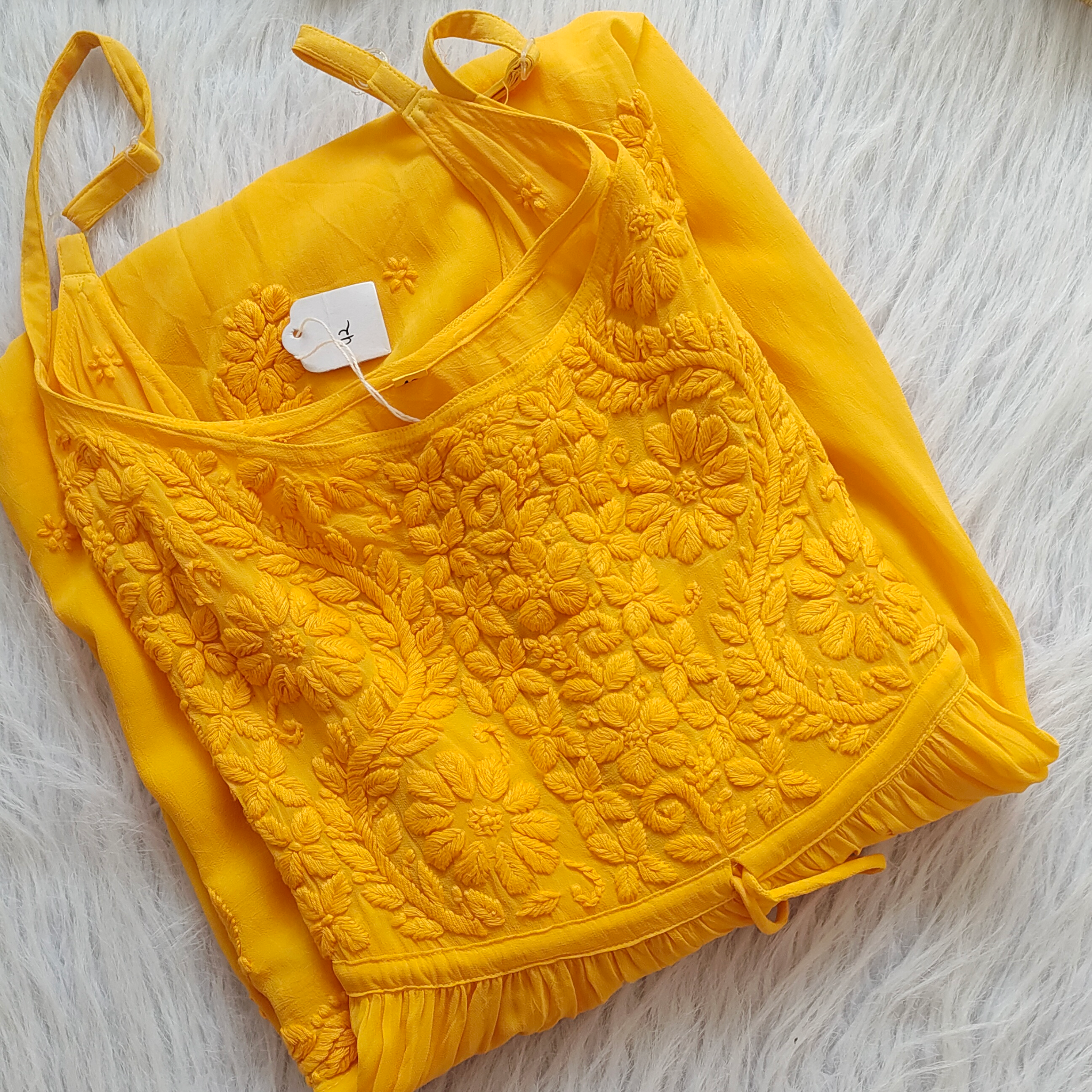 Tulip Tunic Premium Georgette Chikankari Embroidery (Adjustable Strap)