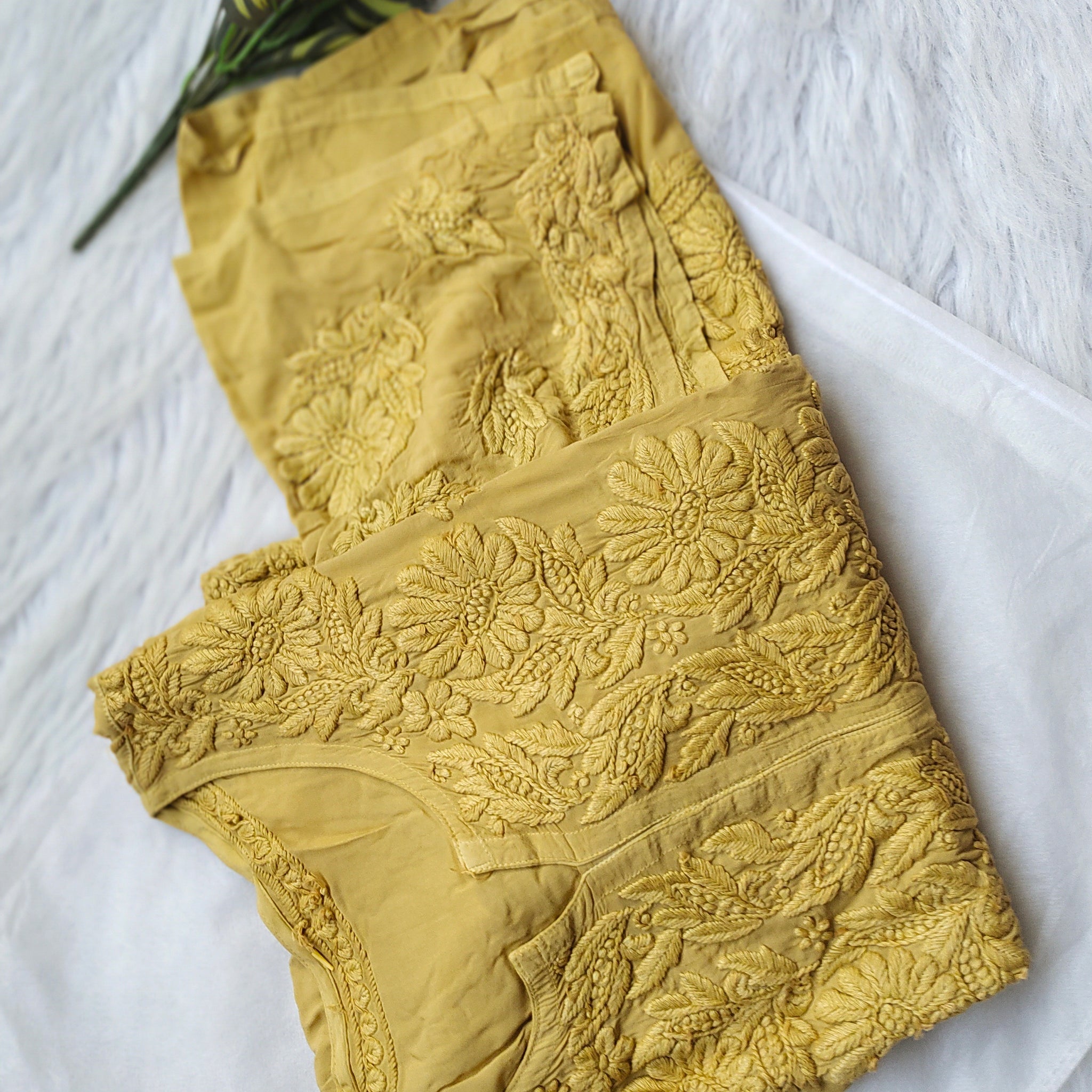Sandy taupe Non Transparent Premium Modal Soft Cotton Chikankari Long Kurti