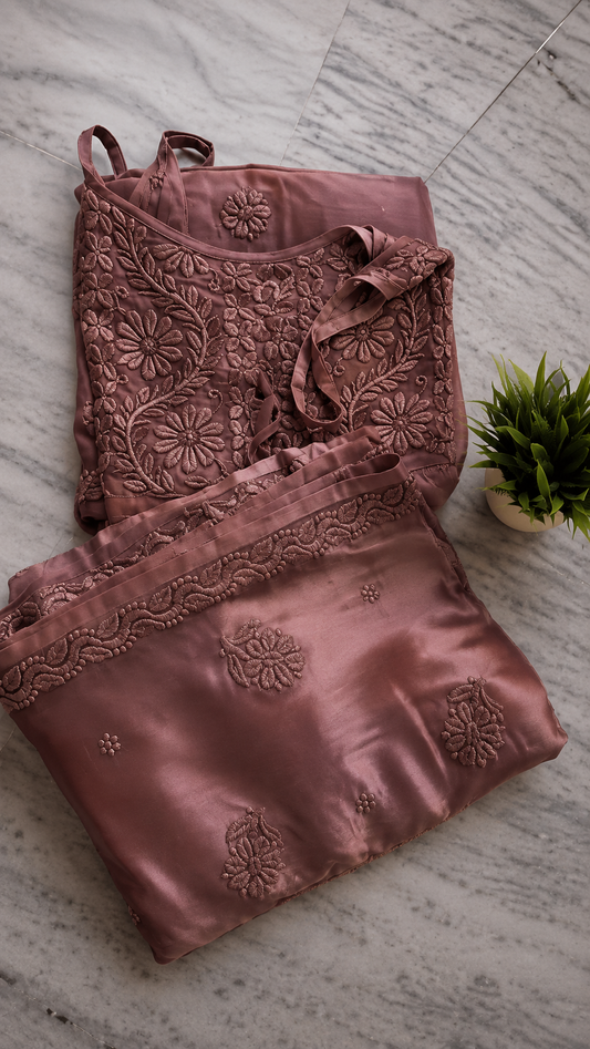 Chestnut Beautiful Premium Georgette Pure Handcrafted Tunic