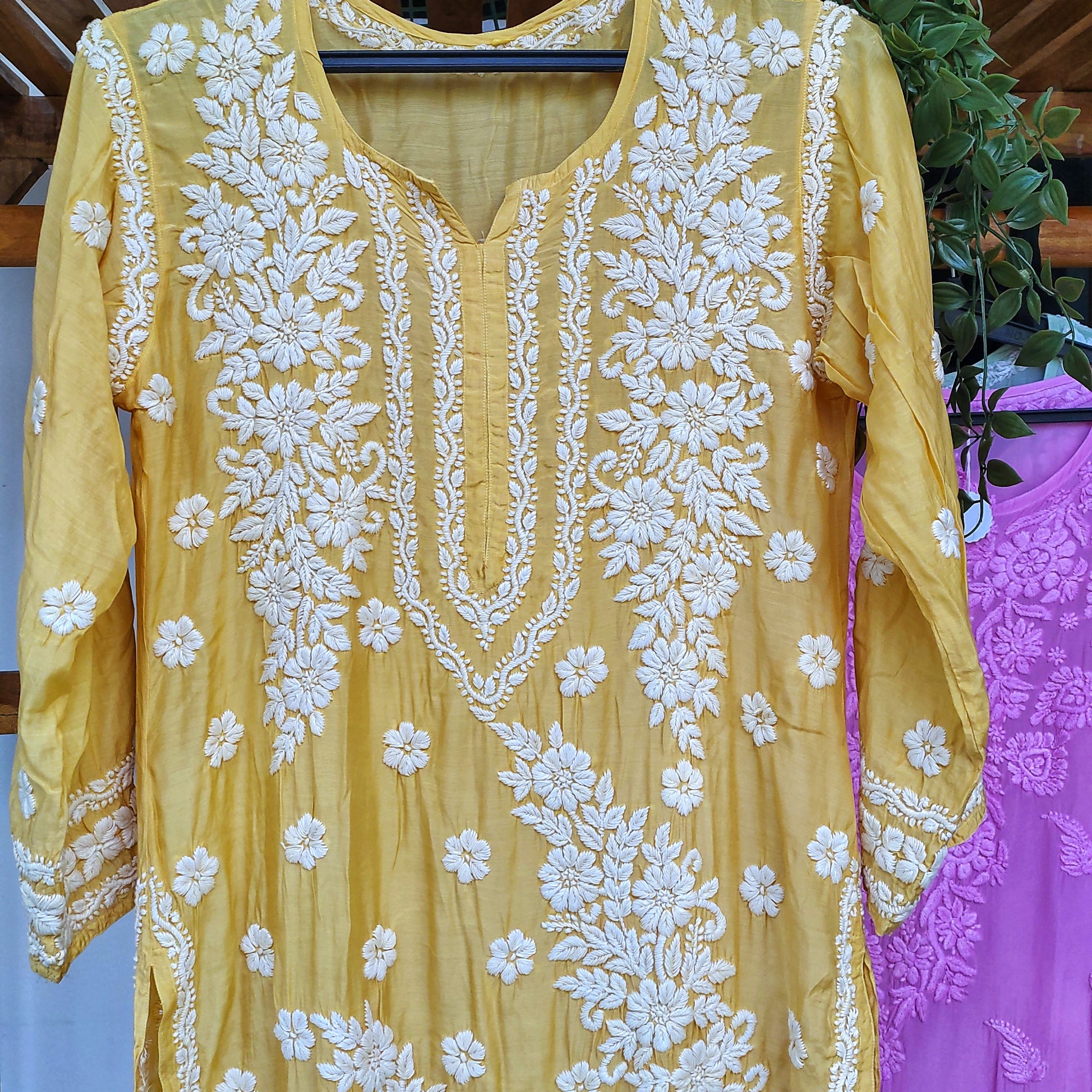 Luxor Gold Feriha Premium Silk Chikankari Luxurious Look Kurta