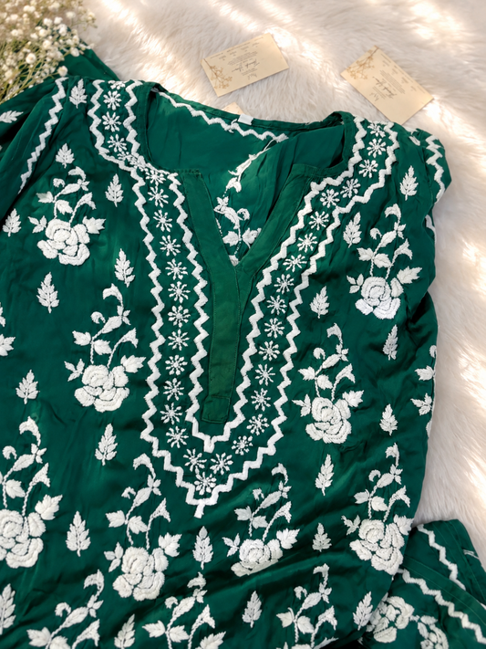 Gulab Co-ord Chikankari Set With back And Sleeves Embroidery Special (One Creation) (Copy)