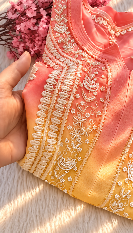 Sherish Premium Georgette Pure Chikankari Long Kurta