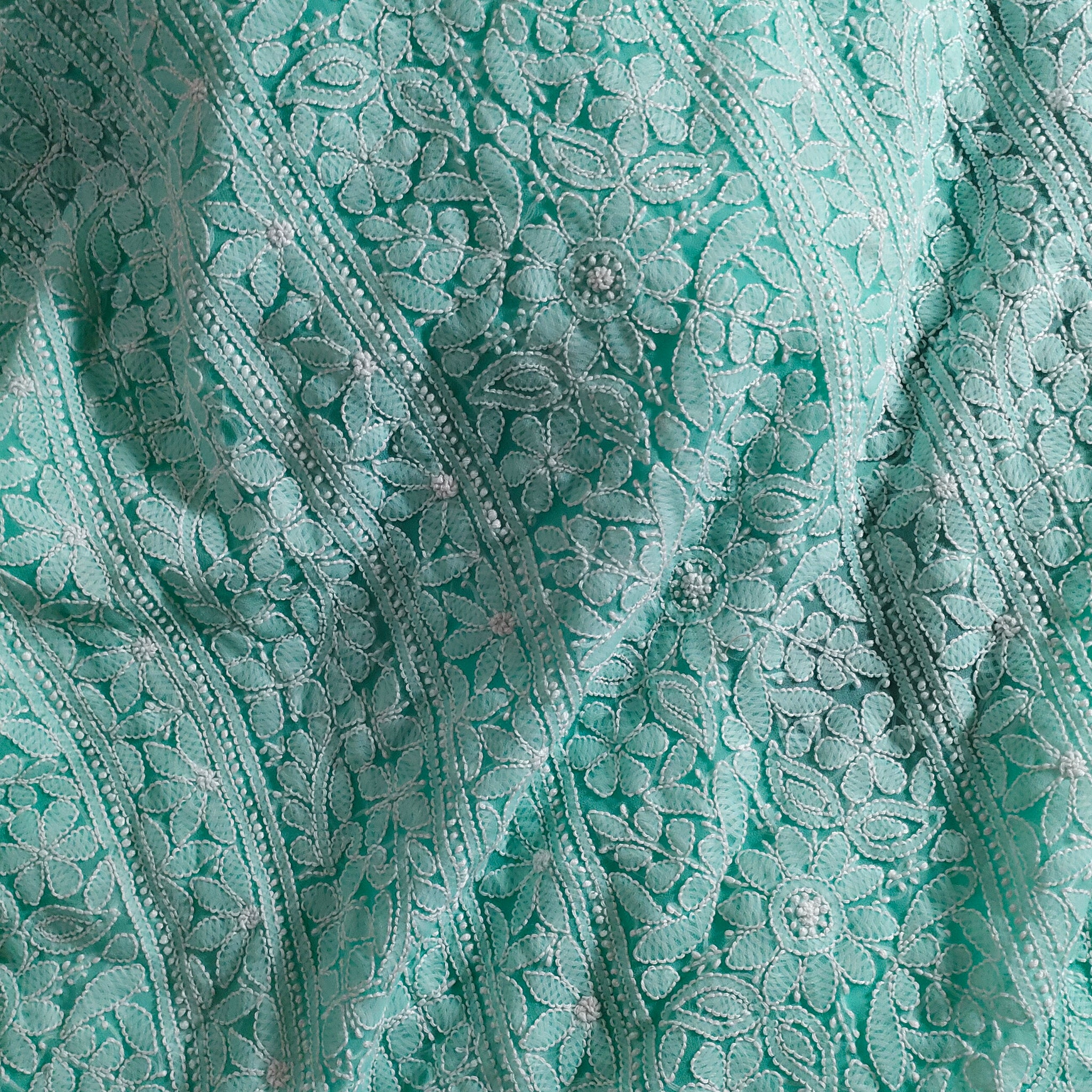 Beautiful Faux Georgette Pure Handcrafted Chikankari full  Suit