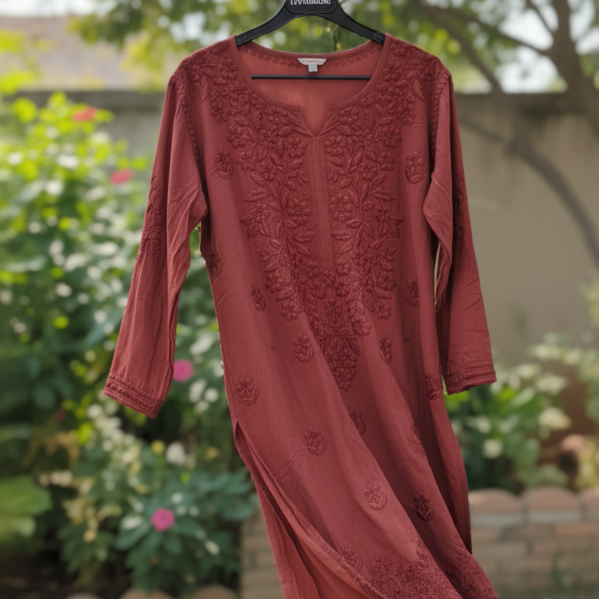 Zaina Premium Soft Non Transparent Chikankari Long Kurti