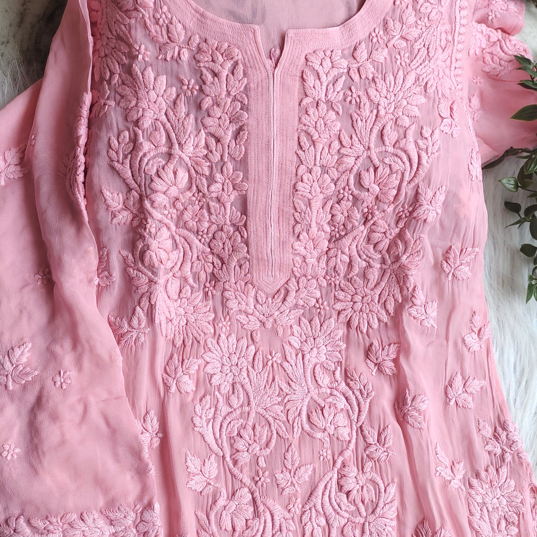 Adaya Pannel Premium Georgette Luxurious Look Chikankari Kurta