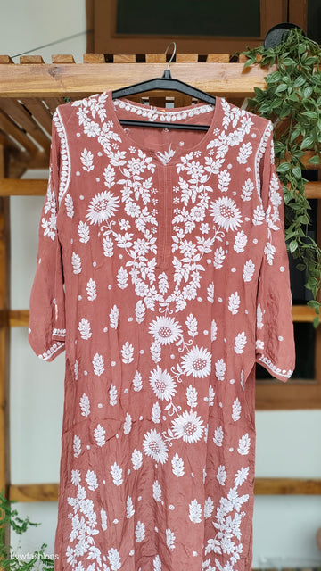 Choco Plus Size Premium Silk Luxurious Look Chikankari Kurta