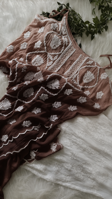 Hershey's Kiss Tulip Beautiful Premium crepe silk Pure Handcrafted Tunic