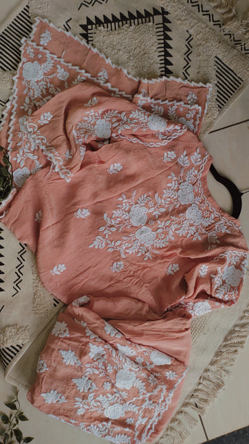 Azhel Co-ord Set With back And Sleeves Embroidery Special (One Creation)