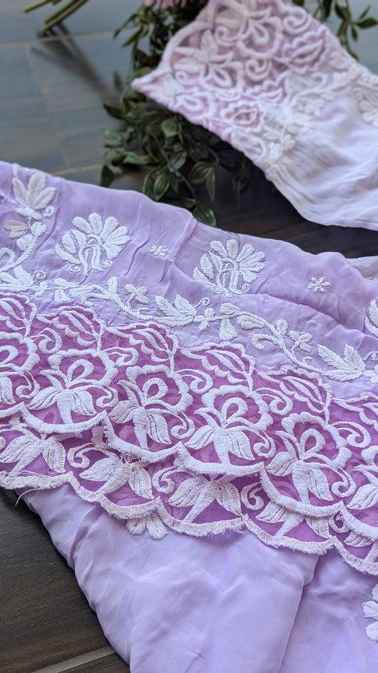 Noori Cutwork Detailed Premium Silk Luxurious Chikankari Long Kurta