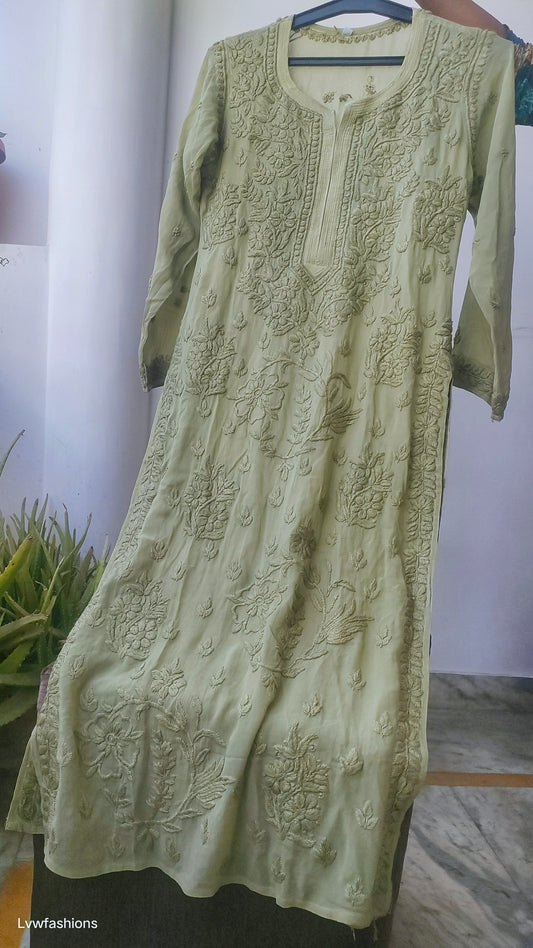 Ruhani Soul shades Premium Georgette Chikankari White Pant Set