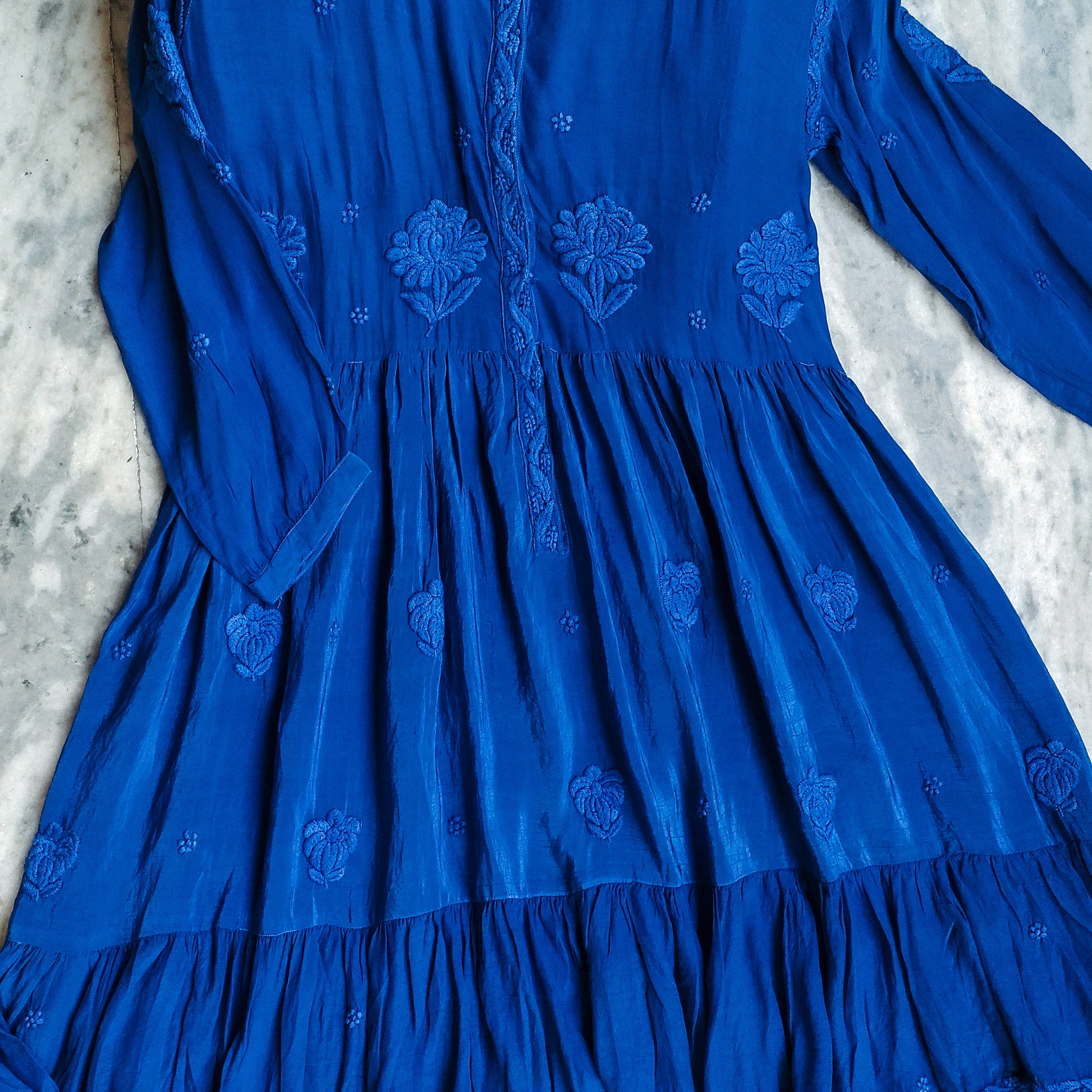 Silk pure Handmade crafted Midi Shirt Dress