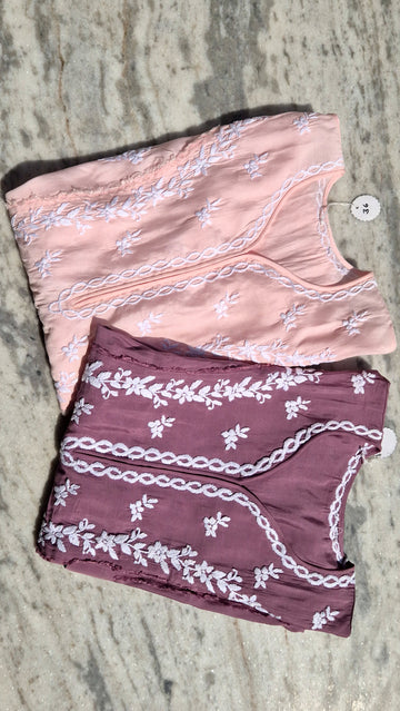 Naina Soft Cotton Stylish Keen Kangan Chikankari Embroidery Long Kurti