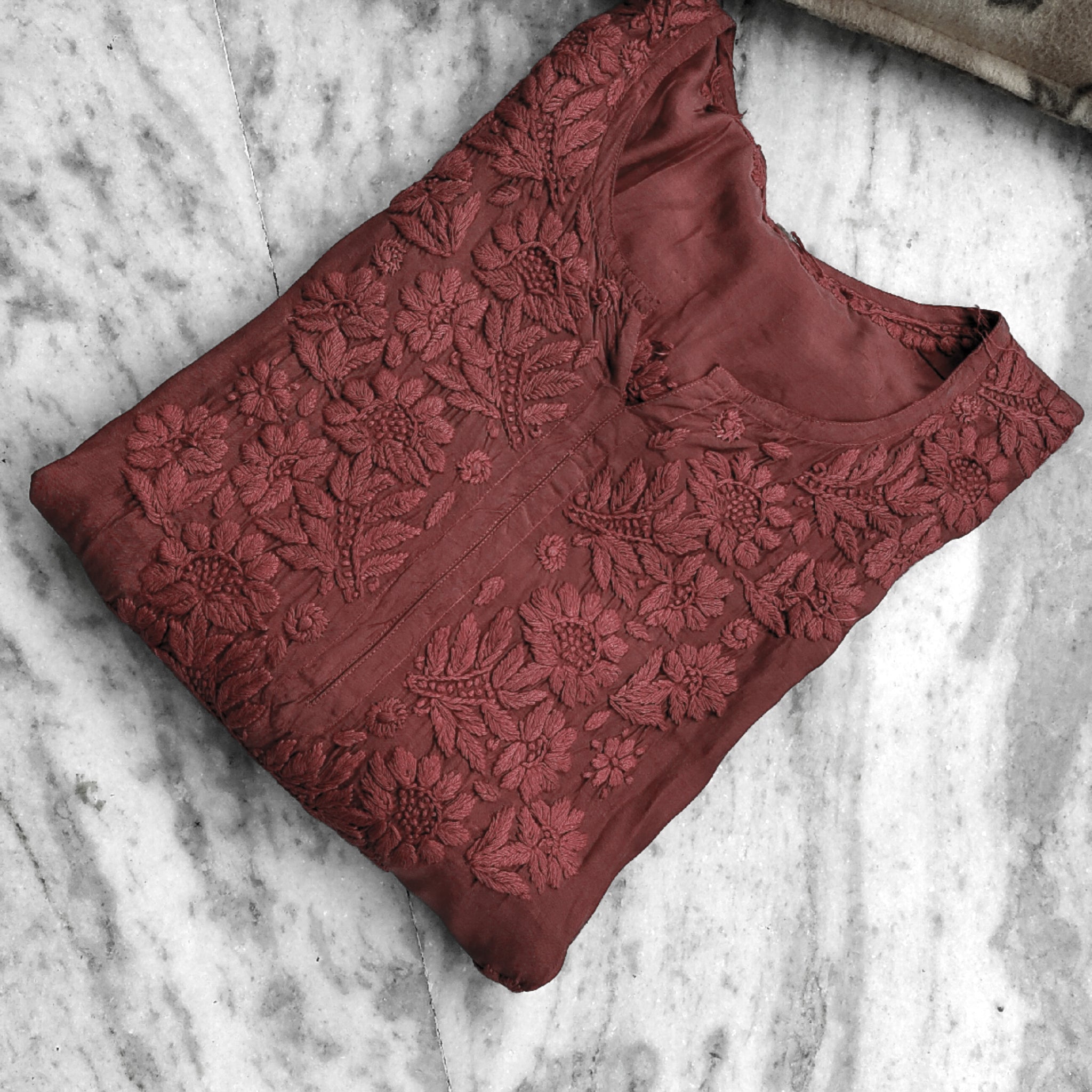 Cordovan Premium Modal Soft Chikankari Pure handmade Embroidery