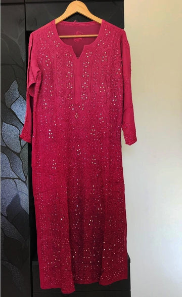 Rakul Premium Georgette Chikankari Luxurious Look Heavy Hand embroidery And Kamdani Embellished