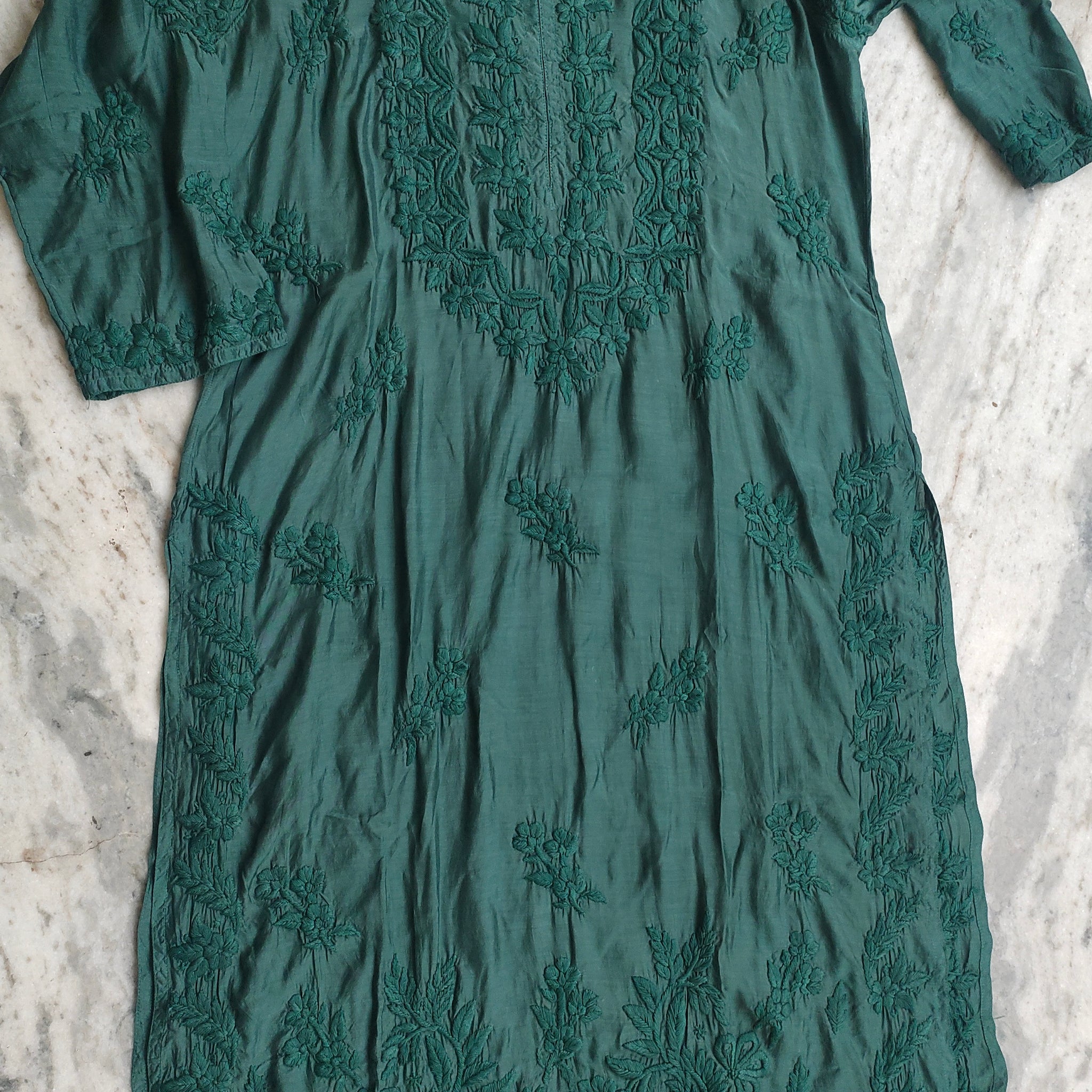 Heer Premium Soft Silk Chikankari Long Kurta