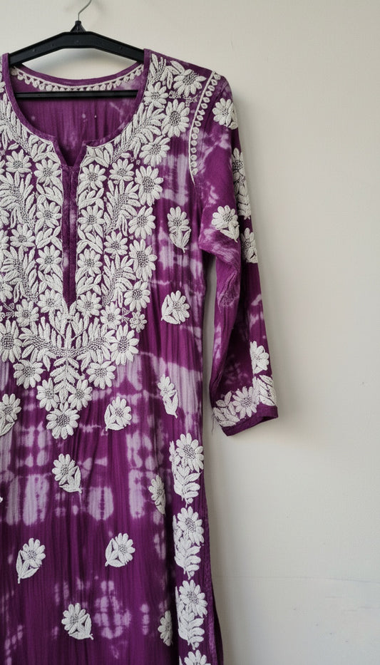 Lehariya pure Handcrafted Premium Georgette Silk Chikankari Luxurious Long Kurta