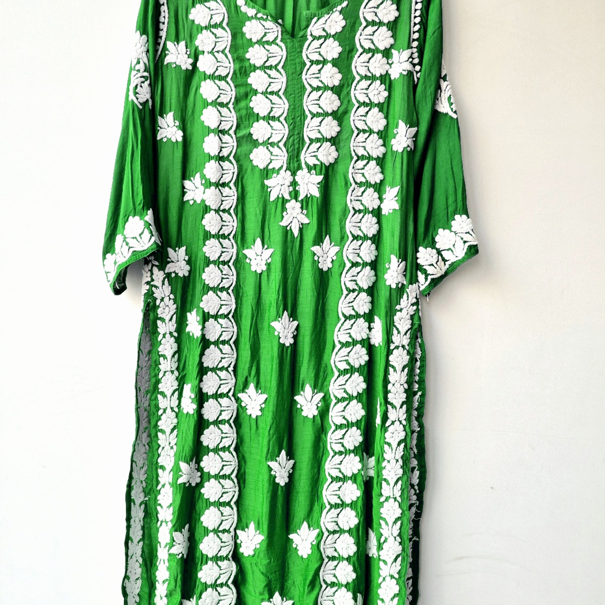 Neon Premium Silk Chikankari Long Kurti