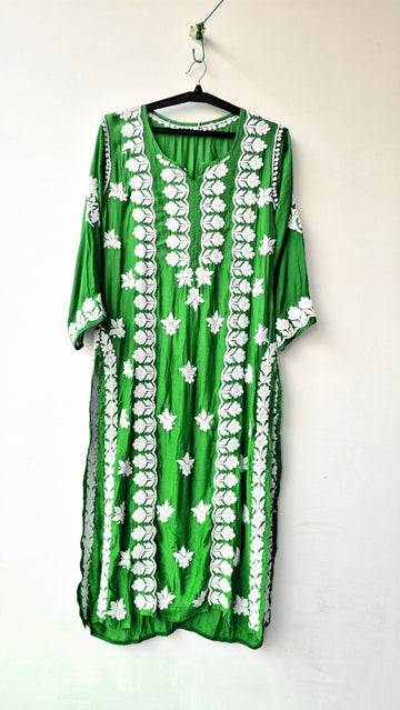 Neon Premium Silk Chikankari Long Kurti