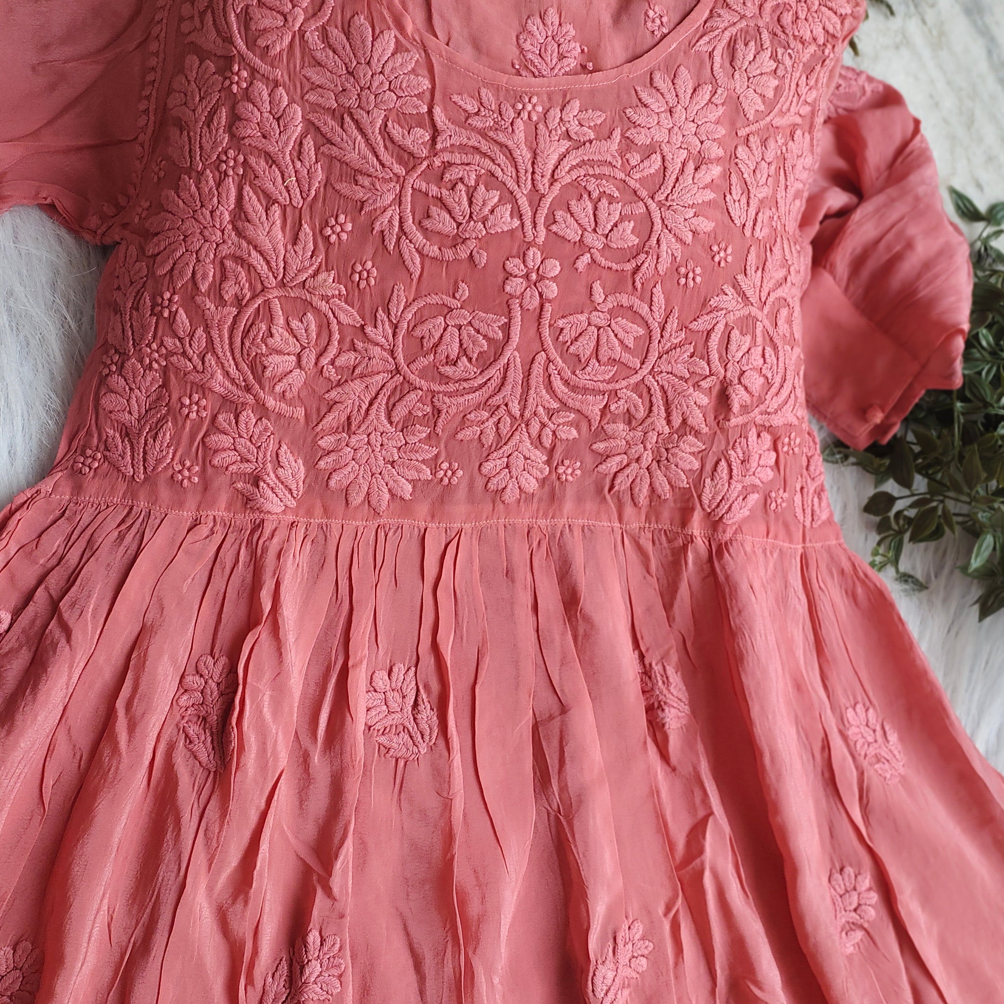 Afgani Tulip Premium Silk Chikankari Co-Ord Set