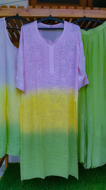 Cassata Premium Georgette Beautiful Chikankari Kurta Set
