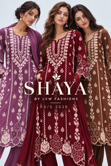 Shaya Crepe silk Chikankari Kurti with floral Cutwork Design