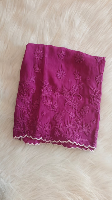 Beautiful Cutwork Chikankari Soft Cotton Silk Chikankari Long Kurta Pure Handcrafted
