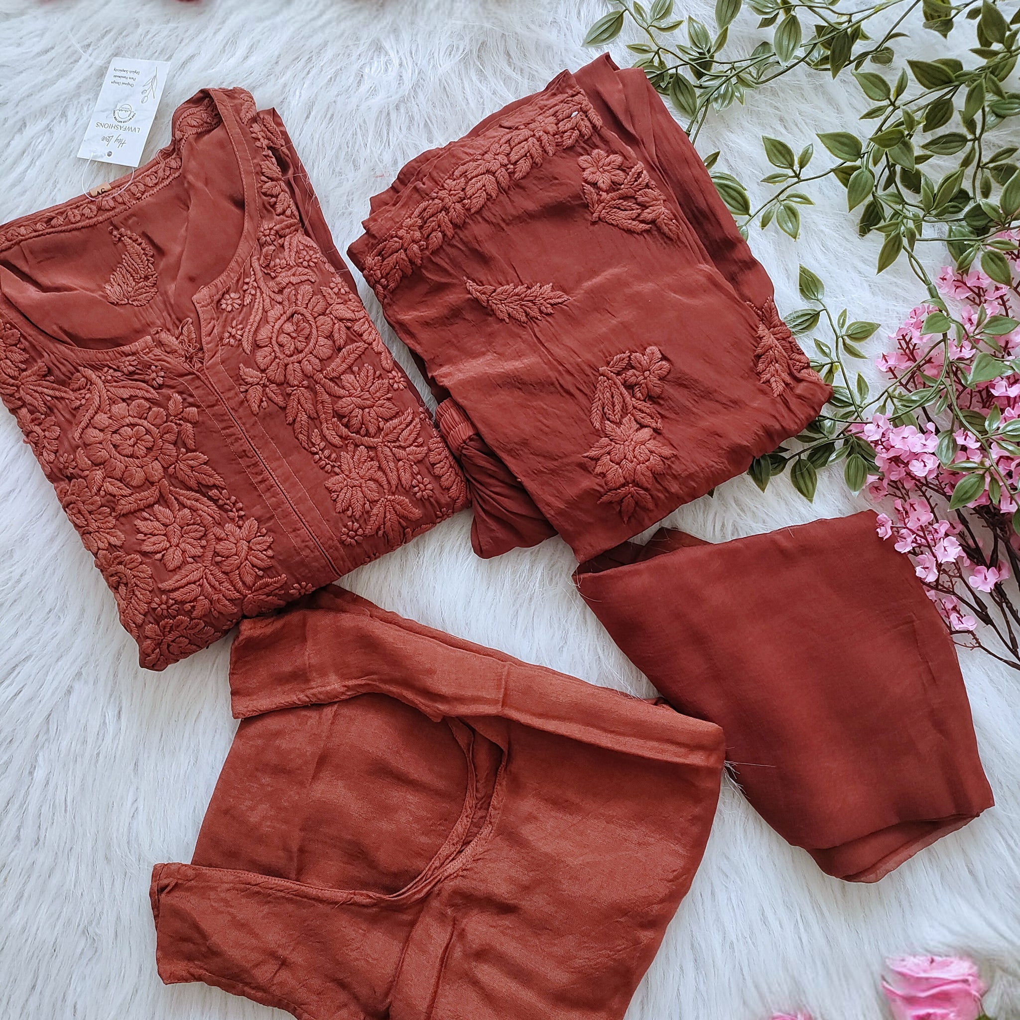 Hershey Silk Luxurious Chikankari Embroidery Kurta Set