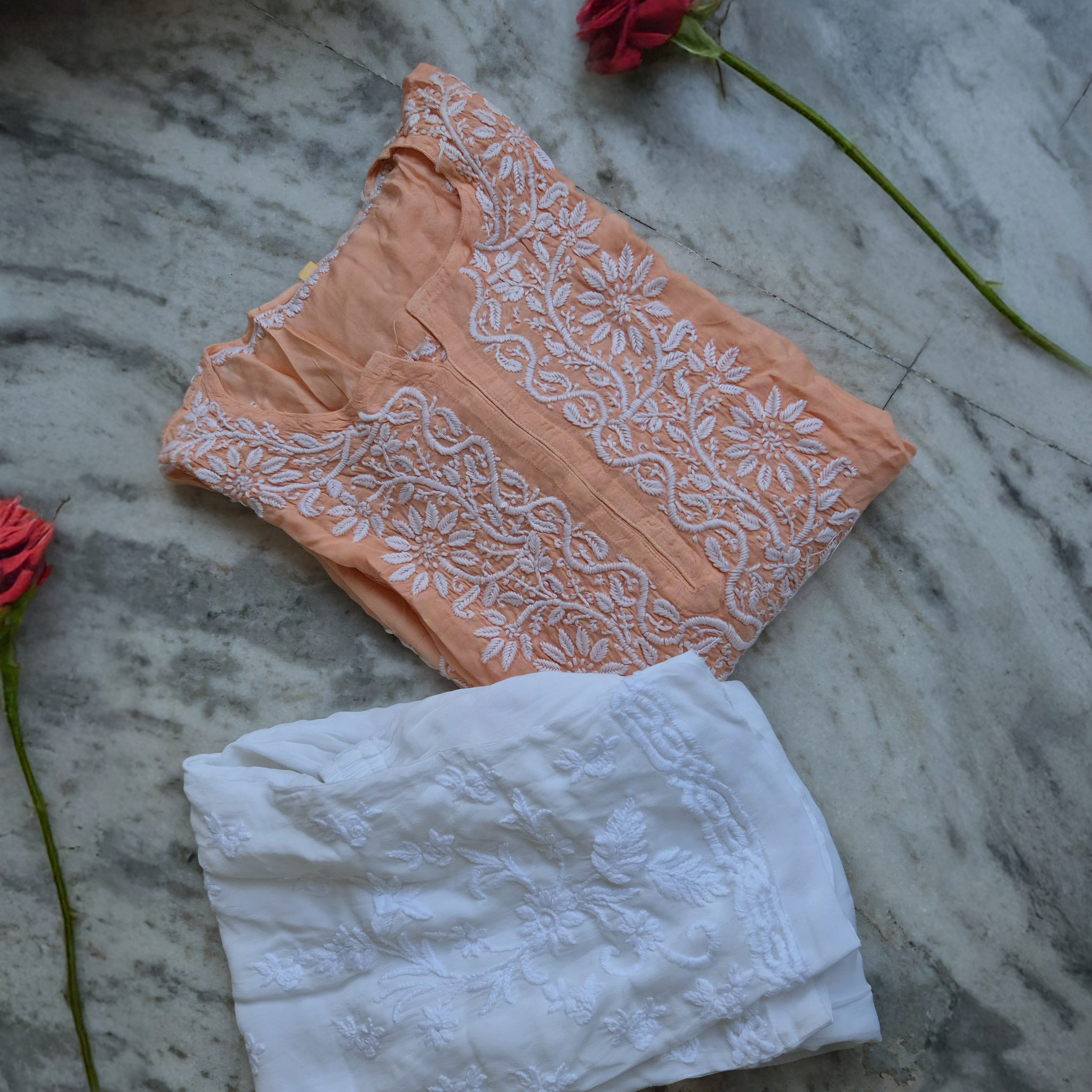 Premium Soft Cotton Silk Chikankari co-ord Set