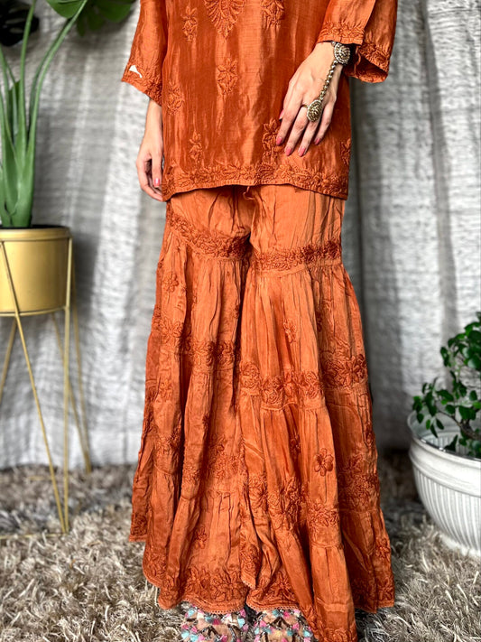 "Pazeb" Premium Silk Muslin Gharara Set