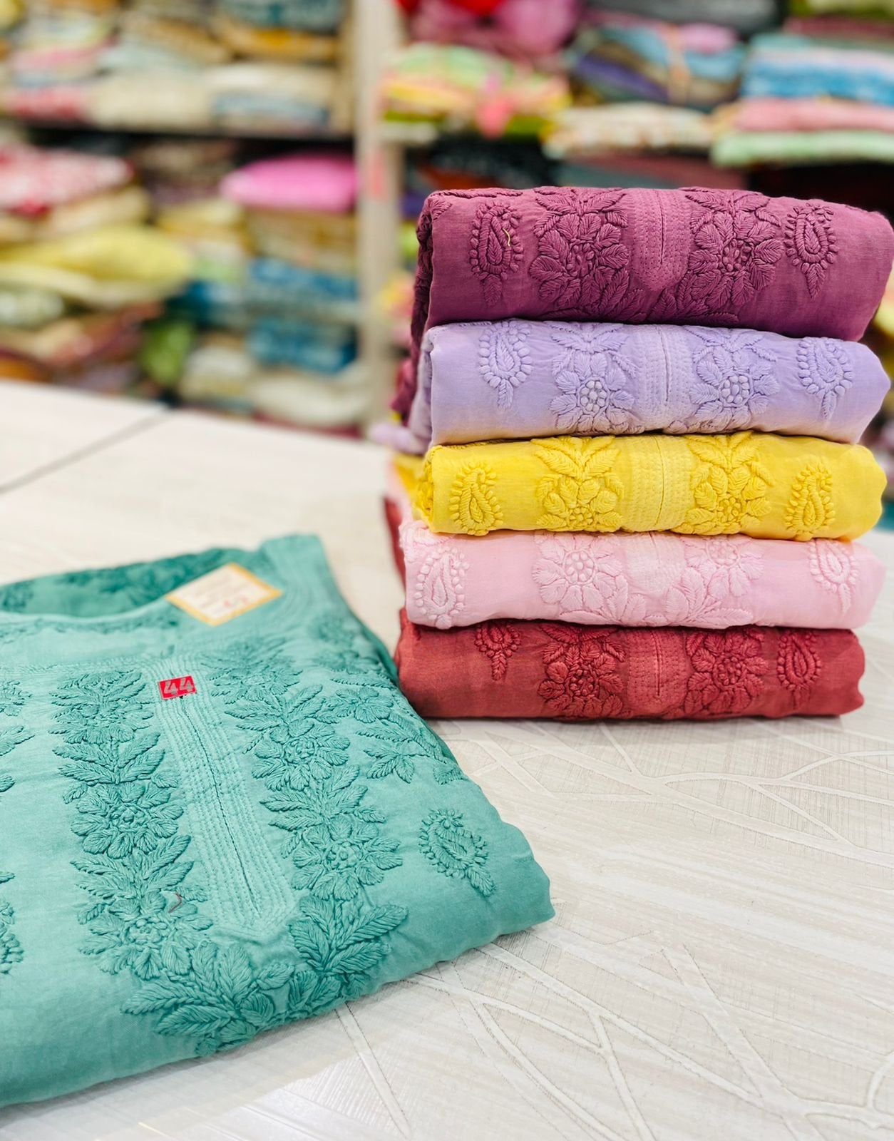 Colours Of Adaya Premium Georgette Chikankari Long Kurtas