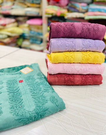 Colours Of Adaya Premium Georgette Chikankari Long Kurtas