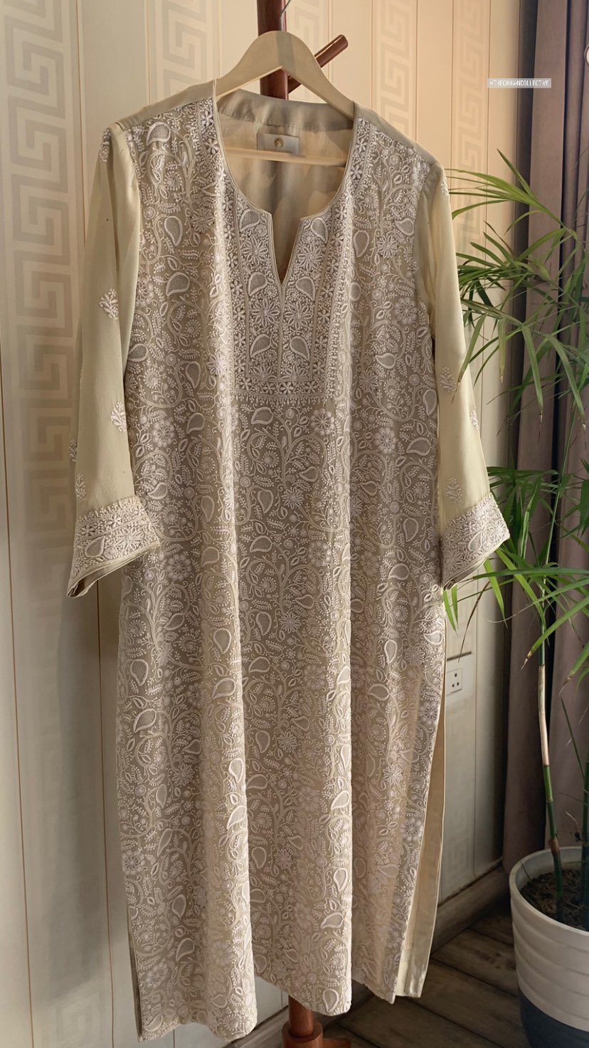 "Naaz" Do Taar Chikankari  Pure Georgette Unstitched Two Piece Set