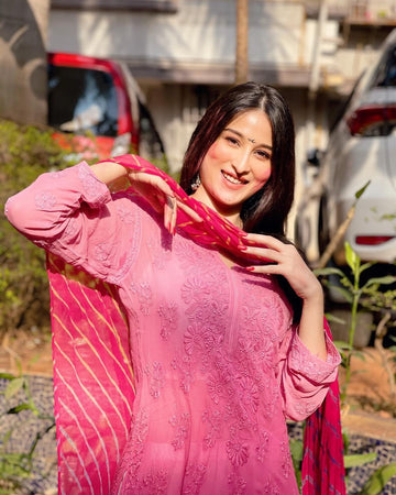 celebrity Inspired Premium Georgette Kurta & Inner