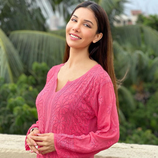 Celebrity Inspired Beautiful Premium Georgette Long Kurta With Slip