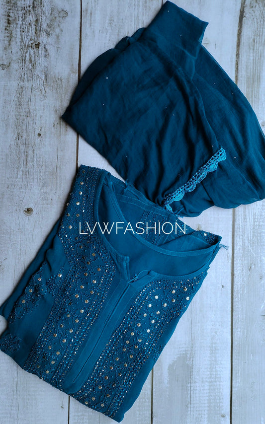 Resham Kurtas With Duptaa Premium Georgette