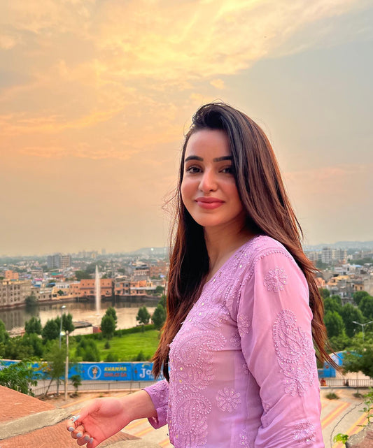 Mahira Celebrity Inspired Look Beautiful Premium Georgette Long Kurta With Silk Slip