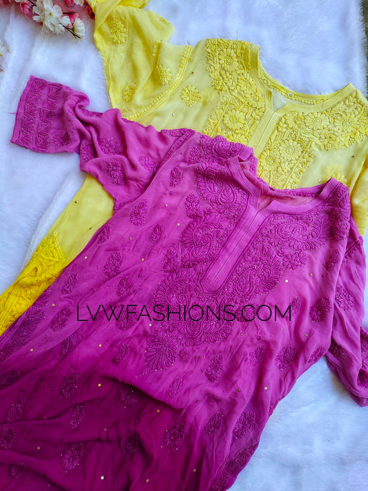 Plus Love Premium Georgette Long Kurtas