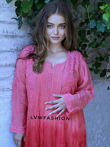 Deniz Red Premium Georgette Tunic
