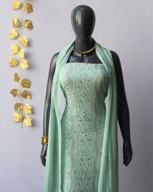 Roohi Green Premium Georgette unstitched suit