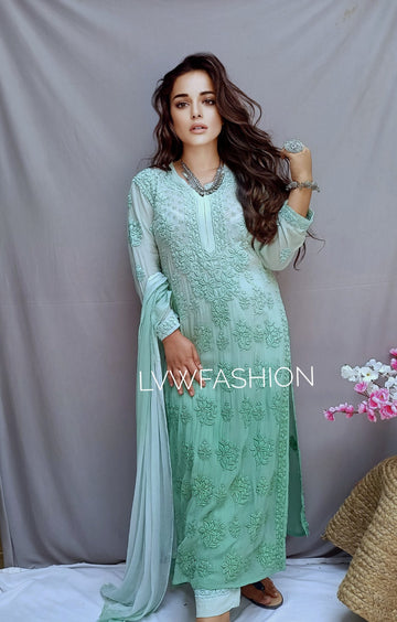 "Adaya" Restock This Beauty Premium Georgette Long Kurta Duptta Set