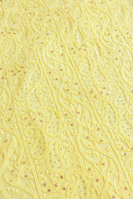 Lemon Yellow Premium Georgette Unstiched Suit