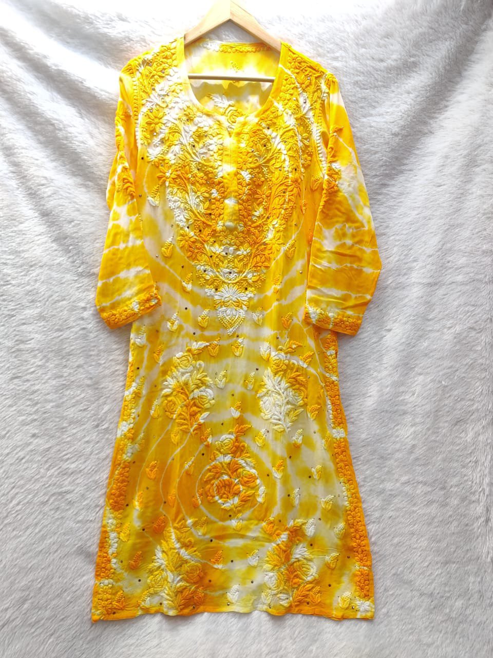 "Feriha Shades" Premium Georgette Rose Embroidery Chikankari & Mukiash Kurtas
