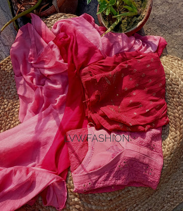 Premium Georgette Ombre Dyed 3 Piece Set