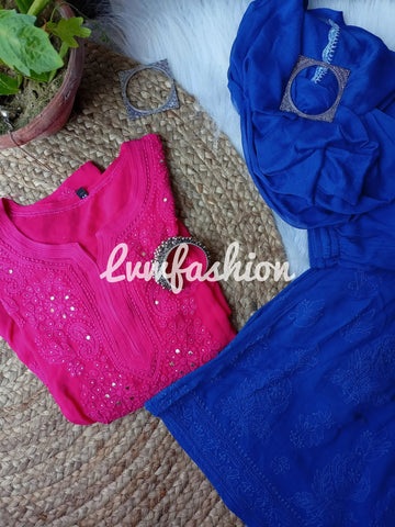 Premium Pink & Blue Contrast 3 Piece Set