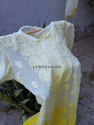 Adaya Yellow Premium Georgette Kurta With Slip