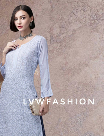 Beautiful Ink Blue Premium Georgette Kurta with Slip
