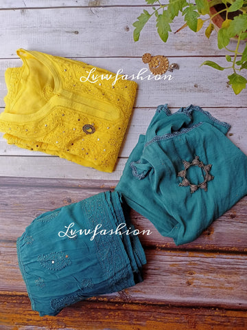 Beautiful Combination of  Premium Georgette 3 Piece