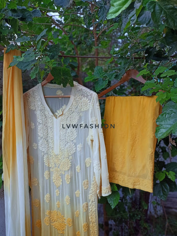 "Adaya" Bronze Double Shade Premium Georgette 3 Piece Set