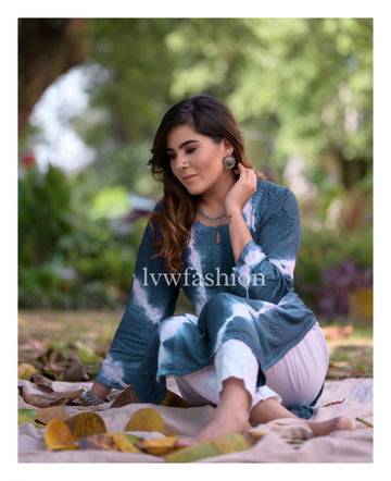 Beautiful Queen Blue Kurta Pant Set