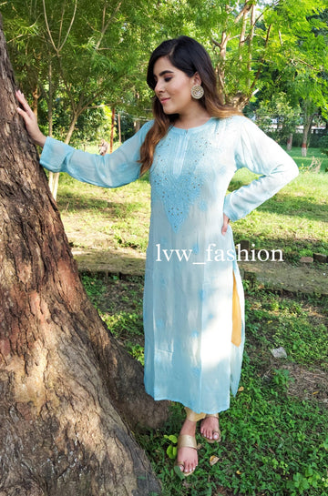 Premium Georgette Neck Bootas Beautiful Kurta